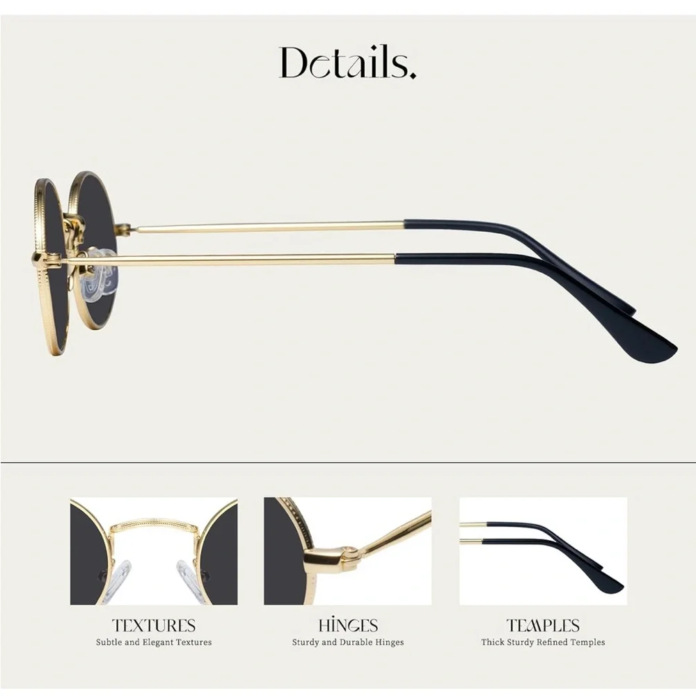 Gold and Black Women's Sunglasses